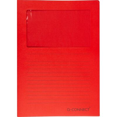Q-CONNECT l-map met venster 120 g/mâ² a4 pak van 100 stuks rood Q-CONNECT l-map met venster 120 g/mâ² a4 pak van 100 stuks rood