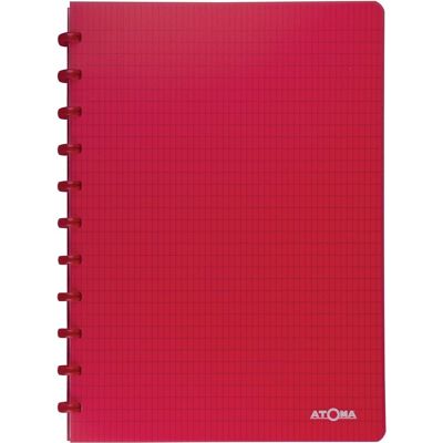 Atoma trendy schrift, ft a4, 144 bladzijden, commercieel geruit, transparant rood Atoma trendy schrift, ft a4, 144 bladzijden, commercieel geruit, transparant rood