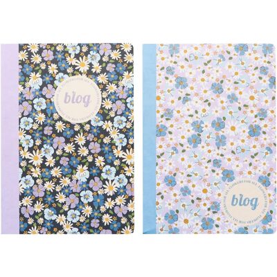Kangaro schriften - b'log flowers - formaat a4 - met ruit 5mm - 2 stuks Kangaro schriften - b'log flowers - formaat a4 - met ruit 5mm - 2 stuks