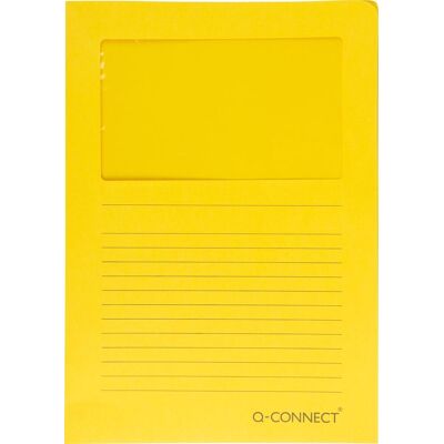 Q-CONNECT l-map met venster 120 g/mã‚â² a4 pak van 100 stuks geel Q-CONNECT l-map met venster 120 g/mã‚â² a4 pak van 100 stuks geel