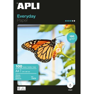 Apli Glanzend fotopapier everyday a4 100 lakens Apli Glanzend fotopapier everyday a4 100 lakens