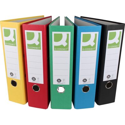 Q-CONNECT ordner, voor ft a4, uit recycolor papier, rug van 8 cm, geassorteerde kleuren, pak van 10 Q-CONNECT ordner, voor ft a4, uit recycolor papier, rug van 8 cm, geassorteerde kleuren, pak van 10