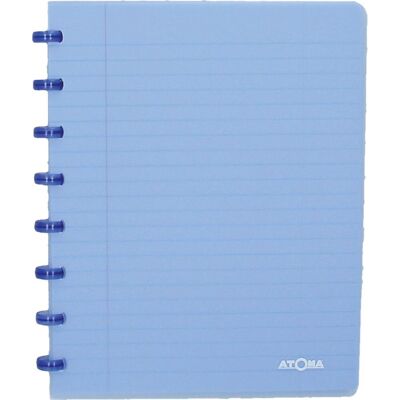 Atoma trendy schrift, ft a5, 144 bladzijden, gelijnd, transparant blauw 1 stuk Atoma trendy schrift, ft a5, 144 bladzijden, gelijnd, transparant blauw 1 stuk