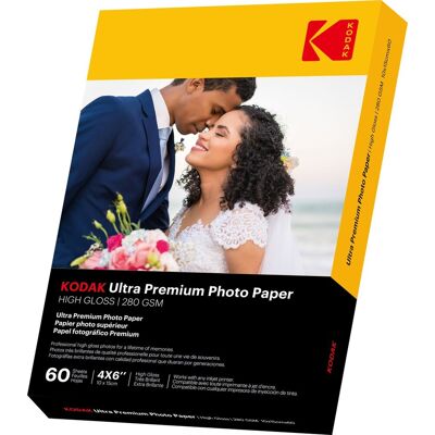 Kodak Ultra Premium Fotopapier - 10x15cm - Glanzend - Verpakking 60 Kodak Ultra Premium Fotopapier - 10x15cm - Glanzend - Verpakking 60