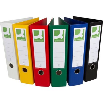 Q-CONNECT ordner, voor ft a4, volledig uit pp, rug van 8 cm, geassorteerde kleuren Q-CONNECT ordner, voor ft a4, volledig uit pp, rug van 8 cm, geassorteerde kleuren