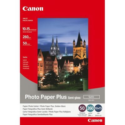 Canon photo paper plus semi-gloss sg-201 1686b015 fotopapier 10 x 15 cm 260 g/m² 50 vellen zijdeglans Canon photo paper plus semi-gloss sg-201 1686b015 fotopapier 10 x 15 cm 260 g/m² 50 vellen zijdeglans