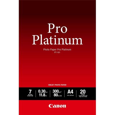 Canon pt-101 - pro platinum photo paper - fotopapier - 300 g/m2 - a4 - 20 vellen Canon pt-101 - pro platinum photo paper - fotopapier - 300 g/m2 - a4 - 20 vellen