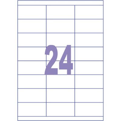 Kangaro etiketten - universeel - inkjet/laser/kopieer - 70x35mm - 100 vel - 24 stickers per vel Kangaro etiketten - universeel - inkjet/laser/kopieer - 70x35mm - 100 vel - 24 stickers per vel