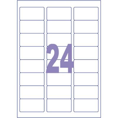 Kangaro etiket - inkjet/laser/kopieer - 63,5x33,9mm - 100 vel - 24 stickers per vel Kangaro etiket - inkjet/laser/kopieer - 63,5x33,9mm - 100 vel - 24 stickers per vel