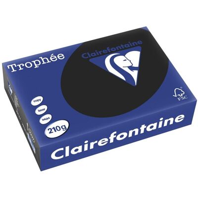 Clairefontaine - trophée pastel - gekleurd papier - a4 - 210 grams - 250 vel - zwart Clairefontaine - trophée pastel - gekleurd papier - a4 - 210 grams - 250 vel - zwart