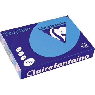 Clairefontaine trophée intens, gekleurd papier, a4, 120 g, 250 vel, koningsblauw Clairefontaine trophée intens, gekleurd papier, a4, 120 g, 250 vel, koningsblauw