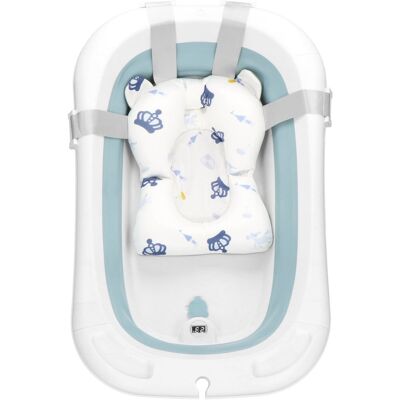 Springos opvouwbaar baby bad - opvouwbaar - draagbaar - met stop - thermometer - kussen - tot 12 maanden - 35 l - blauw - wit - 82 x 52 x 22 cm Springos opvouwbaar baby bad - opvouwbaar - draagbaar - met stop - thermometer - kussen - tot 12 maanden - 35 l - blauw - wit - 82 x 52 x 22 cm