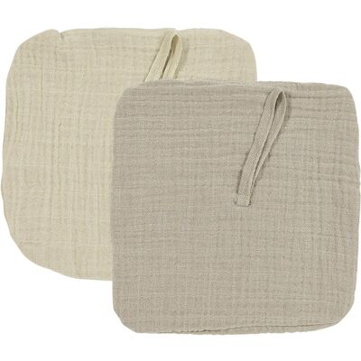 Meyco baby uni speendoek - 2-pack - pre-washed hydrofiel - soft sand/sand Meyco baby uni speendoek - 2-pack - pre-washed hydrofiel - soft sand/sand
