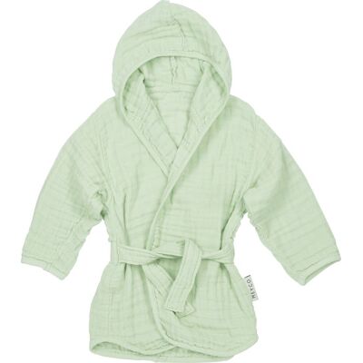 Meyco baby uni badjas - pre-washed hydrofiel - soft green - 86/92 Meyco baby uni badjas - pre-washed hydrofiel - soft green - 86/92
