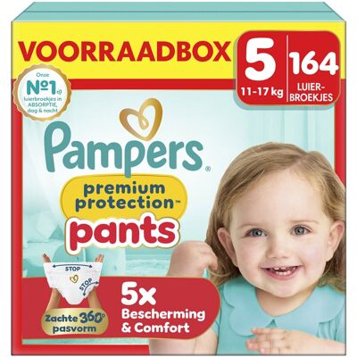 Pampers premium protection pants maat 5 - 164 luierbroekjes - 11kg-17kg - voorraadbox Pampers premium protection pants maat 5 - 164 luierbroekjes - 11kg-17kg - voorraadbox