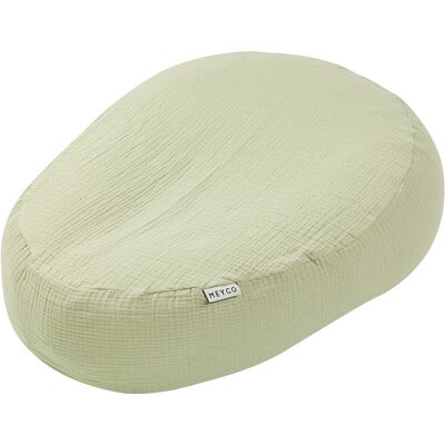 Meyco baby uni relaxhoes voor voedingskussen - pre-washed hydrofiel - soft olive Meyco baby uni relaxhoes voor voedingskussen - pre-washed hydrofiel - soft olive