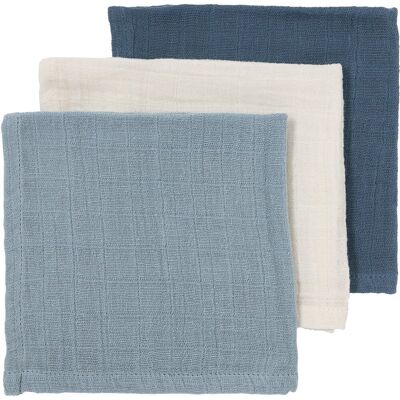 Meyco baby uni pre-washed hydrofiele monddoekjes - pre-washed hydrofiel - natural/jeans blue/indigo - 30x30cm - 3-pack Meyco baby uni pre-washed hydrofiele monddoekjes - pre-washed hydrofiel - natural/jeans blue/indigo - 30x30cm - 3-pack