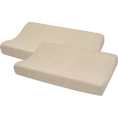 Meyco baby uni aankleedkussenhoes - 2-pack - badstof - sand - 50x70cm Meyco baby uni aankleedkussenhoes - 2-pack - badstof - sand - 50x70cm