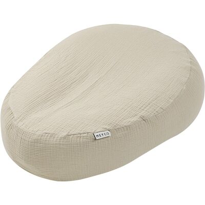 Meyco baby uni relaxhoes voor voedingskussen - pre-washed hydrofiel - sand Meyco baby uni relaxhoes voor voedingskussen - pre-washed hydrofiel - sand