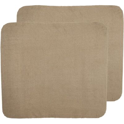 Meyco baby uni aankleedkussenhoes - 2-pack - badstof - taupe - 85x75cm Meyco baby uni aankleedkussenhoes - 2-pack - badstof - taupe - 85x75cm