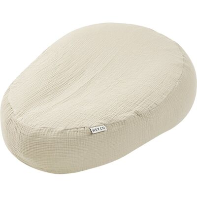 Meyco baby uni relaxhoes voor voedingskussen - pre-washed hydrofiel - soft sand Meyco baby uni relaxhoes voor voedingskussen - pre-washed hydrofiel - soft sand