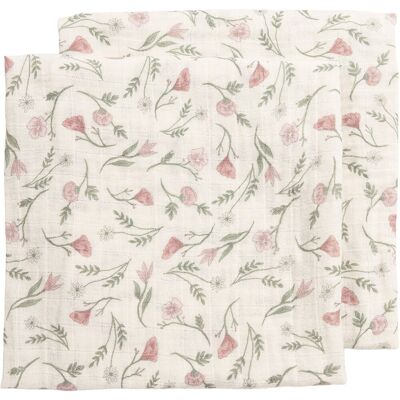 Meyco baby flower pre-washed hydrofiele doeken - 2-pack - pre-washed hydrofiel - multicolour - 70x70cm Meyco baby flower pre-washed hydrofiele doeken - 2-pack - pre-washed hydrofiel - multicolour - 70x70cm