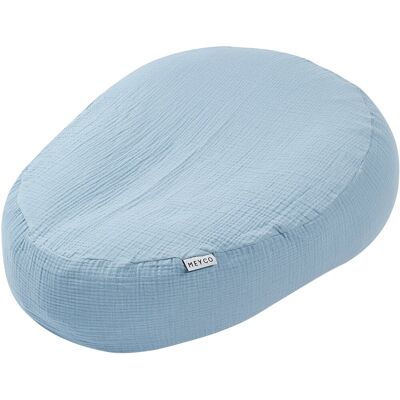 Meyco baby uni relaxhoes voor voedingskussen - pre-washed hydrofiel - jeans blue Meyco baby uni relaxhoes voor voedingskussen - pre-washed hydrofiel - jeans blue