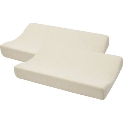 Meyco baby uni aankleedkussenhoes - 2-pack - badstof - soft sand - 50x70cm Meyco baby uni aankleedkussenhoes - 2-pack - badstof - soft sand - 50x70cm