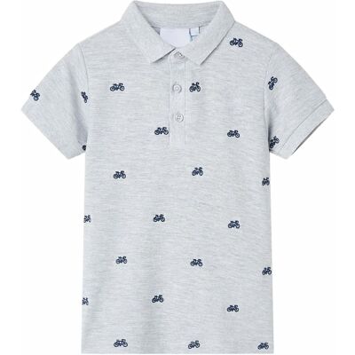 VidaXL Kinderpoloshirt 104 gemêleerd grijs VidaXL Kinderpoloshirt 104 gemêleerd grijs