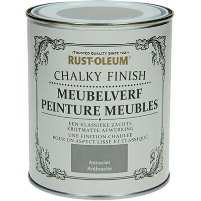 Rust-oleum 1050968 - meubelverf antraciet 750 ml 1 stuks Rust-oleum 1050968 - meubelverf antraciet 750 ml 1 stuks