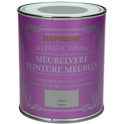 Rust-oleum 1050980 - meubelverf metallic zilver 750 ml 1 stuks Rust-oleum 1050980 - meubelverf metallic zilver 750 ml 1 stuks
