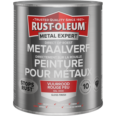 Rust-oleum 1071409 - verf garagedeur ral3000- 750m metal expert 1 stuks Rust-oleum 1071409 - verf garagedeur ral3000- 750m metal expert 1 stuks