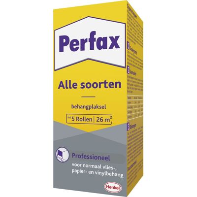 Perfax professioneel behangpoeder 180 g box geschikt voor alle soorten behang voor professionele toepassingen krachtige en betrouwbare hechting eenvoudig te mengen en aan te brengen Perfax professioneel behangpoeder 180 g box geschikt voor alle soorten behang voor professionele toepassingen krachtige en betrouwbare hechting eenvoudig te mengen en aan te brengen