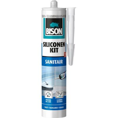 Bison siliconenkit sanitair transparant-grijs Bison siliconenkit sanitair transparant-grijs