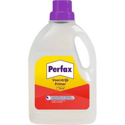 Perfax voorstrijk primer 1l voorbereiding voor perfect behangresultaat verbetert hechting en egaliseert ondergrond geschikt voor 17m2 eenvoudig aan te brengen. Perfax voorstrijk primer 1l voorbereiding voor perfect behangresultaat verbetert hechting en egaliseert ondergrond geschikt voor 17m2 eenvoudig aan te brengen.
