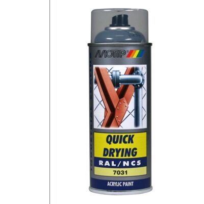 Motip industrial acryllak hoogglans ral 7031 blauwgrijs - 400 ml. Motip industrial acryllak hoogglans ral 7031 blauwgrijs - 400 ml.