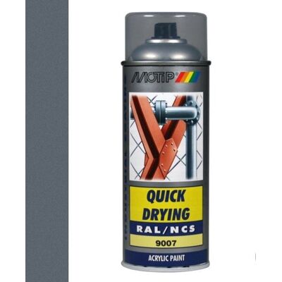 Motip industrial acryllak hoogglans ral 9007 grijs aluminium - 400 ml. Motip industrial acryllak hoogglans ral 9007 grijs aluminium - 400 ml.