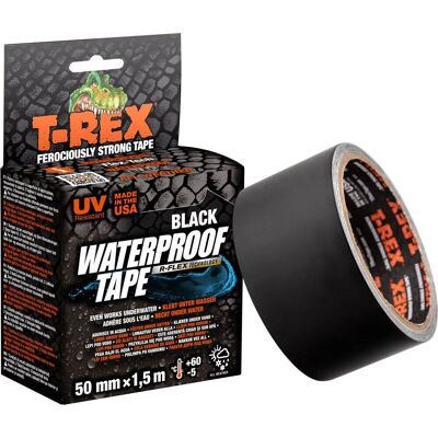 Kip T-rex waterproof - extra sterke waterdichte ducttape weerbestendige zelfklevende afdichtingstape voor zwembaden, waterleidingen en huishoudelijk gebruik - hecht ook onder water zwarte ducttape 50 mm x 1,5 m Kip T-rex waterproof - extra sterke waterdichte ducttape weerbestendige zelfklevende afdichtingstape voor zwembaden, waterleidingen en huishoudelijk gebruik - hecht ook onder water zwarte ducttape 50 mm x 1,5 m