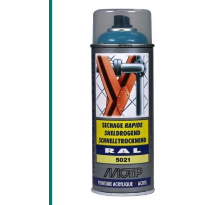 Motip industrial acryllak hoogglans ral 5021 water blauw - 400 ml Motip industrial acryllak hoogglans ral 5021 water blauw - 400 ml