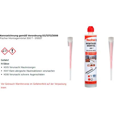Fischer FIS VL 300 T Montagemortel - Injectiesysteem Fischer FIS VL 300 T Montagemortel - Injectiesysteem
