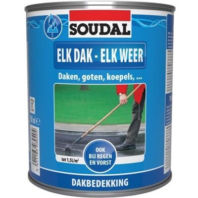 Soudal elk dak - elk weer zwart 750 ml - 101523 Soudal elk dak - elk weer zwart 750 ml - 101523