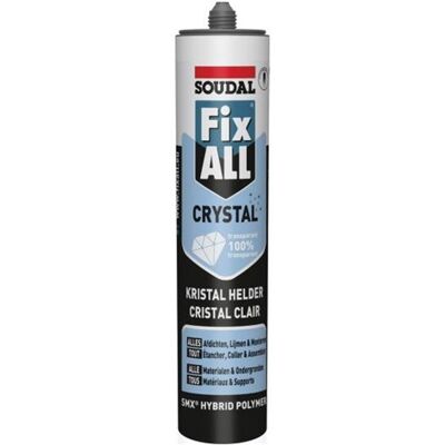 Soudal fix - all crystal lijm- en voegkit transparant 290 ml - 110980 Soudal fix - all crystal lijm- en voegkit transparant 290 ml - 110980