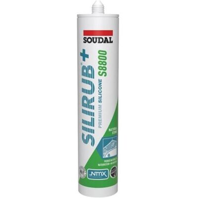 Soudal silirub+ s8800 natuursteen siliconenkit helderbeige 300 ml - 120988 Soudal silirub+ s8800 natuursteen siliconenkit helderbeige 300 ml - 120988
