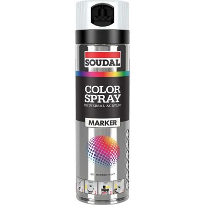 Soudal color marker spray 500 ml white (no fluo) - 157389 Soudal color marker spray 500 ml white (no fluo) - 157389