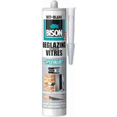 Bison beglazingskit wit koker 290 ml, overschilderbaar, waterbestendig, afdichtingskit, voor voegen bij enkel- en dubbelglas, binnen en buiten toepasbaar Bison beglazingskit wit koker 290 ml, overschilderbaar, waterbestendig, afdichtingskit, voor voegen bij enkel- en dubbelglas, binnen en buiten toepasbaar