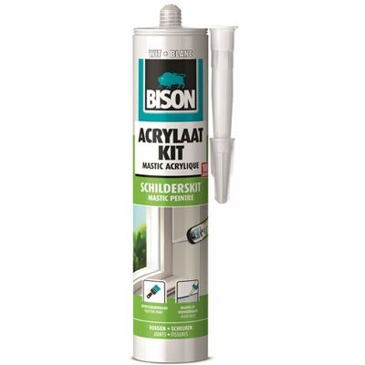Bison acrylaatkit universeel wit koker 300 ml - afdichtingskit voor het afdichten van voegen, naden, kieren en scheuren, overschilderbaar, strak afmesbaar Bison acrylaatkit universeel wit koker 300 ml - afdichtingskit voor het afdichten van voegen, naden, kieren en scheuren, overschilderbaar, strak afmesbaar