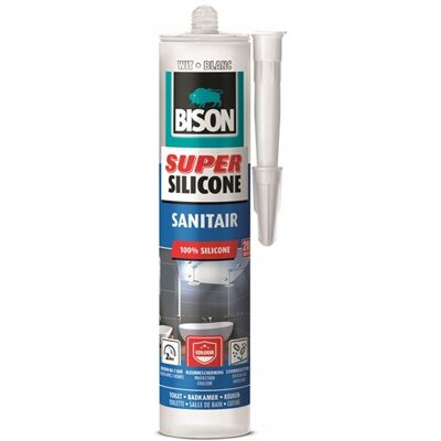 Bison super siliconenkit sanitair wit crt 300ml - 6302411 Bison super siliconenkit sanitair wit crt 300ml - 6302411