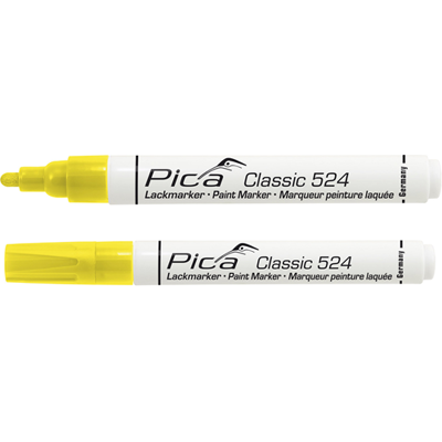 Pica 524/44 lakmarker 2-4mm ronde tip geel 10 stuks - pi52444 Pica 524/44 lakmarker 2-4mm ronde tip geel 10 stuks - pi52444