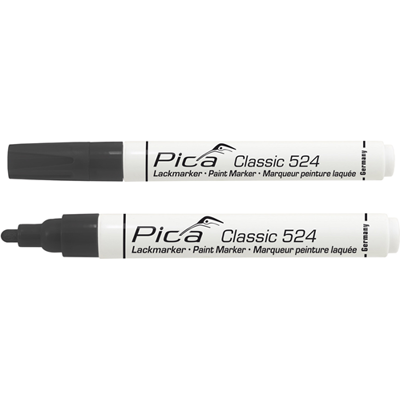 Pica 524/46 lakmarker 2-4mm ronde tip zwart 10 stuks - pi52446 Pica 524/46 lakmarker 2-4mm ronde tip zwart 10 stuks - pi52446