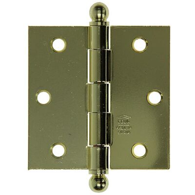 Yale 1019144 - 3 bolknopscharnieren vermessingd 76x76mm 2 stuks Yale 1019144 - 3 bolknopscharnieren vermessingd 76x76mm 2 stuks